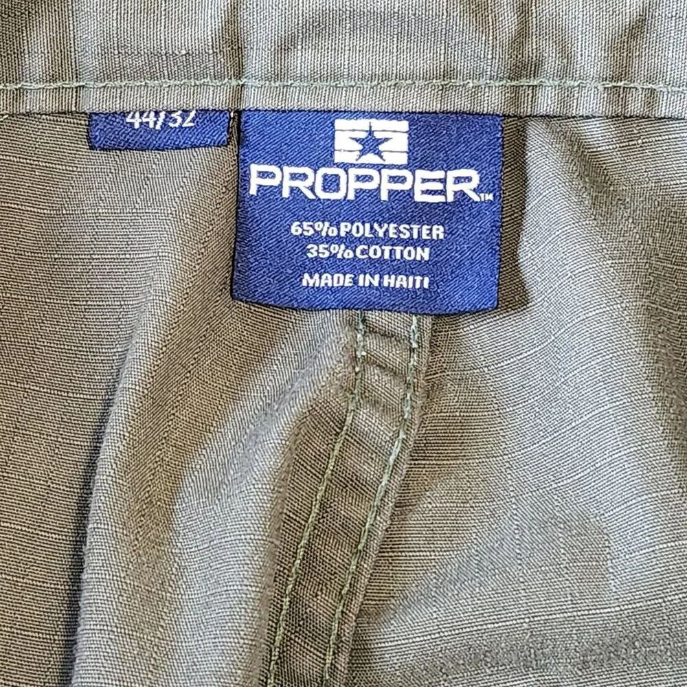 Propper Pants Mens 44x32 Green Tactical Double Knee Ripstop Teflon Cargo
